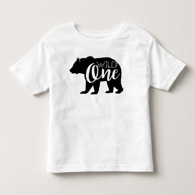 Camiseta Infantil Urso Único Selvagem | Primeira Festa de aniversári (Frente)