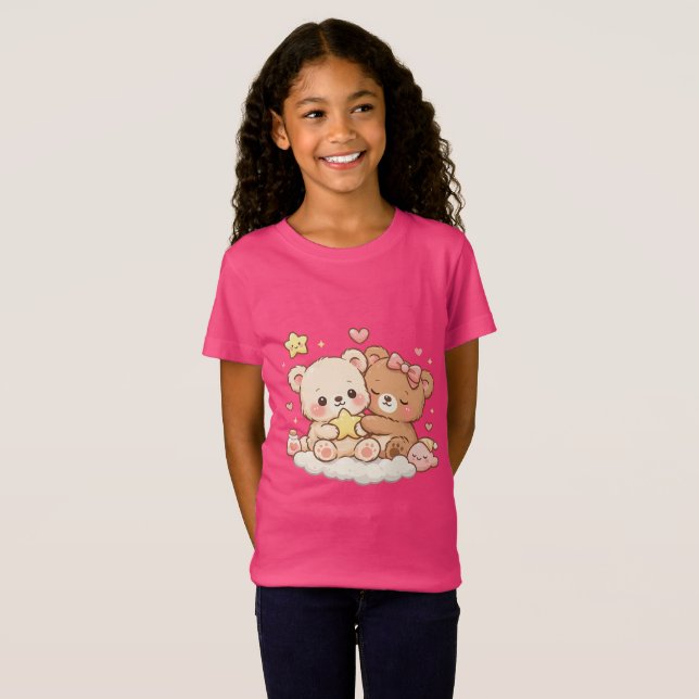 Camiseta Infantil Ursos Teddy Kawaii Fofa (Frente Completa)