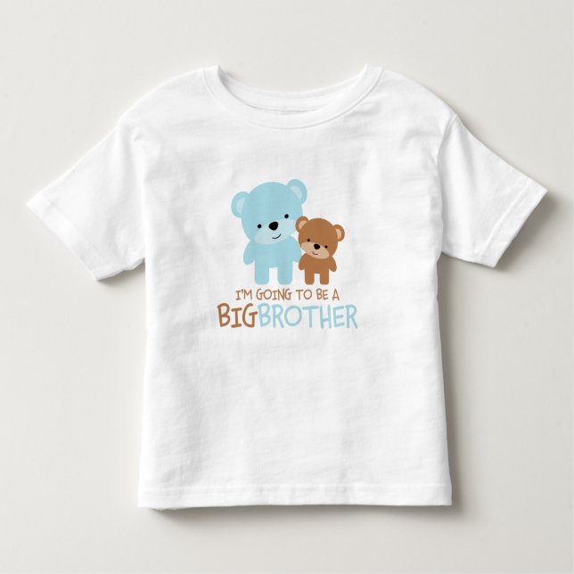 Camiseta Infantil Ursos: "Vou ser um grande irmão" (Frente)