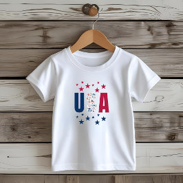 Camiseta infantil USA de 4 de Julho com Estrelas