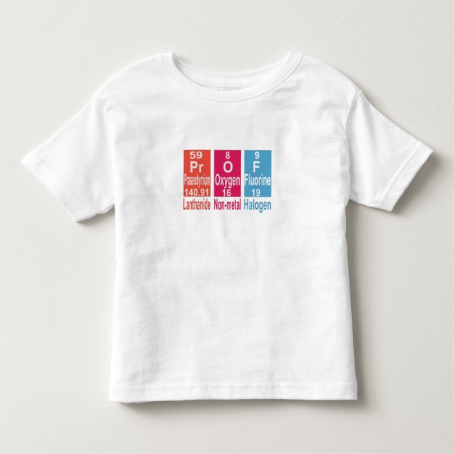 CAMISETA INFANTIL USANDO ELEMENTOS NA MESA PERIÓDICA PARA SOLTAR PRO (Frente)