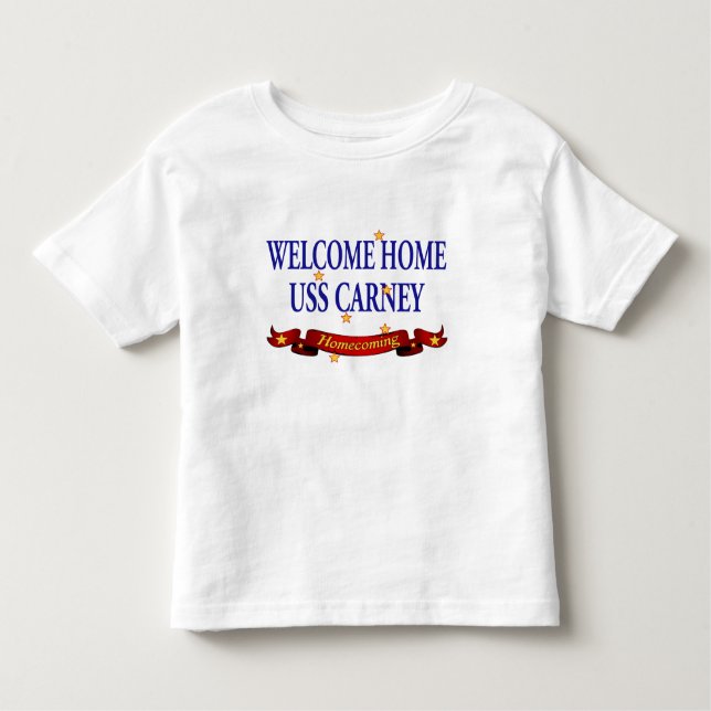 Camiseta Infantil USS Home bem-vindo Carney (Frente)