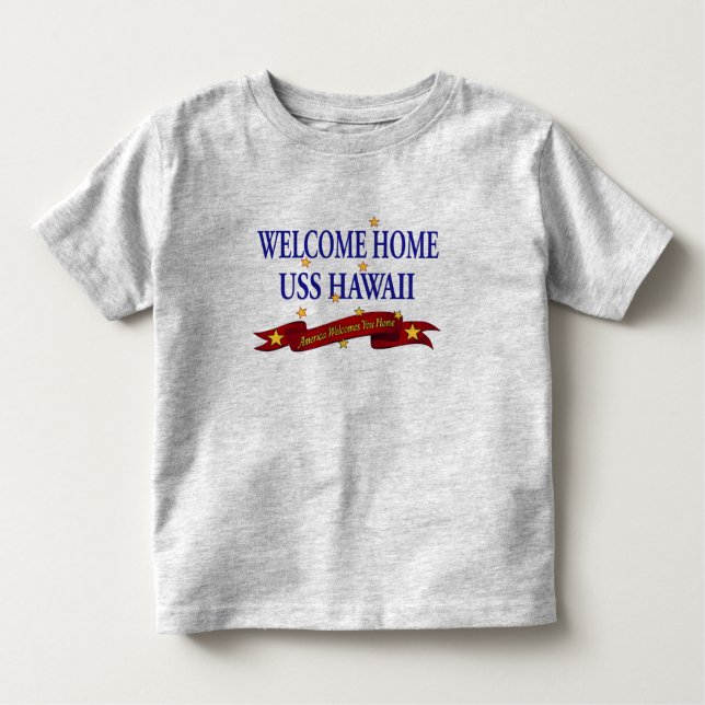Camiseta Infantil USS Home bem-vindo Havaí (Frente)