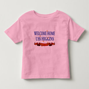 Camiseta Infantil USS Home bem-vindo Higgins