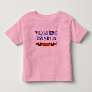 Camiseta Infantil USS Home bem-vindo Milius