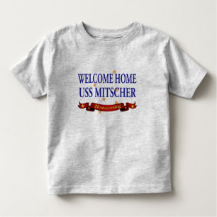 Camiseta Infantil USS Home bem-vindo Mitscher