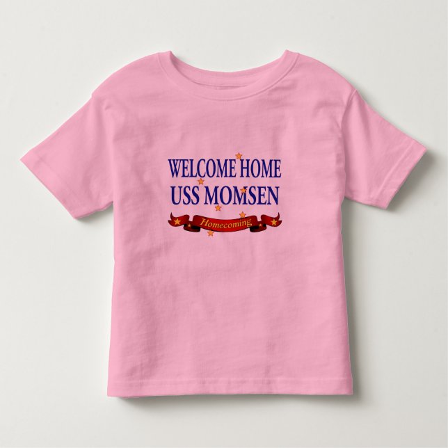 Camiseta Infantil USS Home bem-vindo Momsen (Frente)
