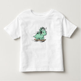 Camiseta Infantil ute Triceratops Roller Skating for Kids