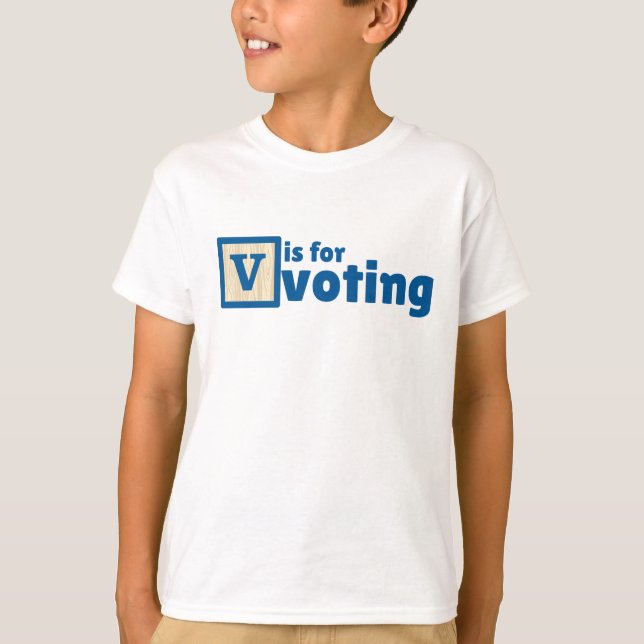 Camiseta infantil V é para Votar (Frente)