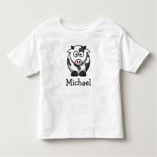 Camiseta Infantil Vaca bonito dos desenhos animados personalizada