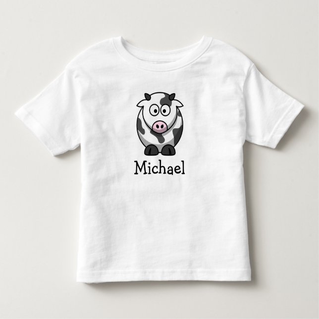 Camiseta Infantil Vaca bonito dos desenhos animados personalizada (Frente)