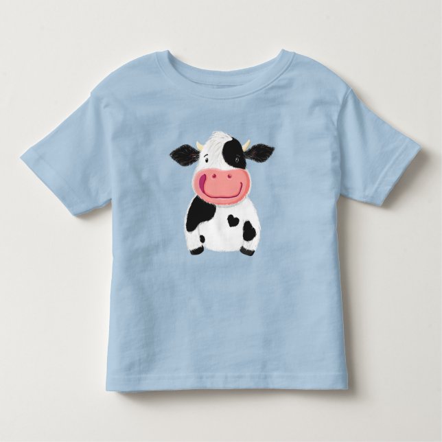 Camiseta Infantil Vaca Branca de Holstein (Frente)