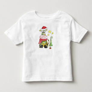 Camiseta Infantil Vaca branca de Natal