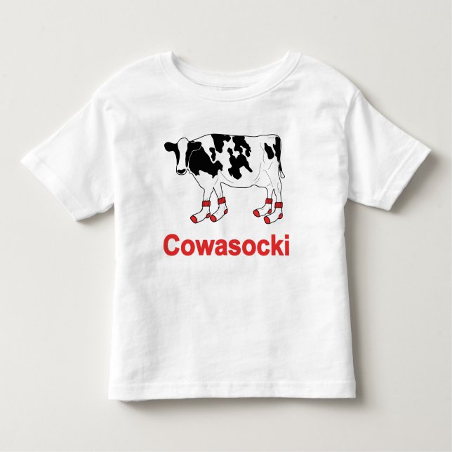 Camiseta Infantil Vaca de leite nas meias - vaca de Cowasocki um (Frente)