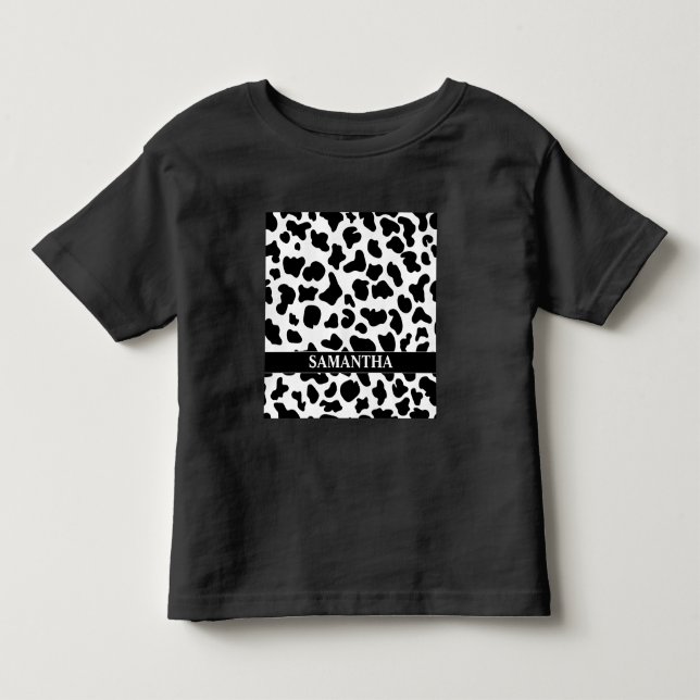 Camiseta Infantil Vaca Preta e Branca (Frente)
