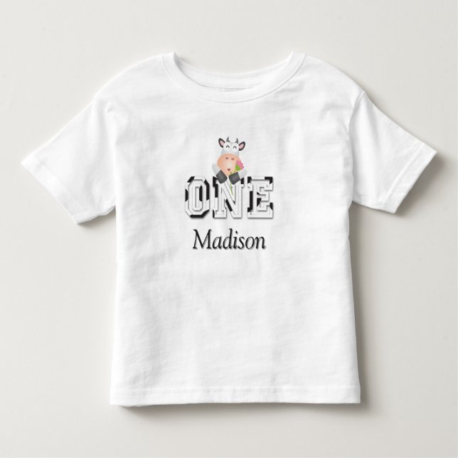 Camiseta Infantil Vaca Sagrada Eu Sou Um Bebê Primeiro Aniversário  (Frente)
