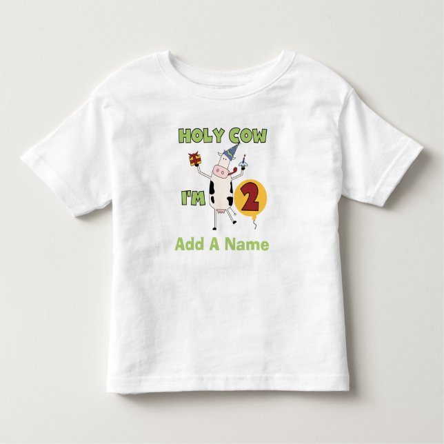 Camiseta Infantil Vaca santamente personalizada eu sou Tshirt de 2 (Frente)