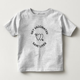 Camiseta Infantil Vacinar salvem vidas bonitinhos corações