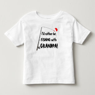 Camiseta Infantil Vai pescar com o vovô engraçado