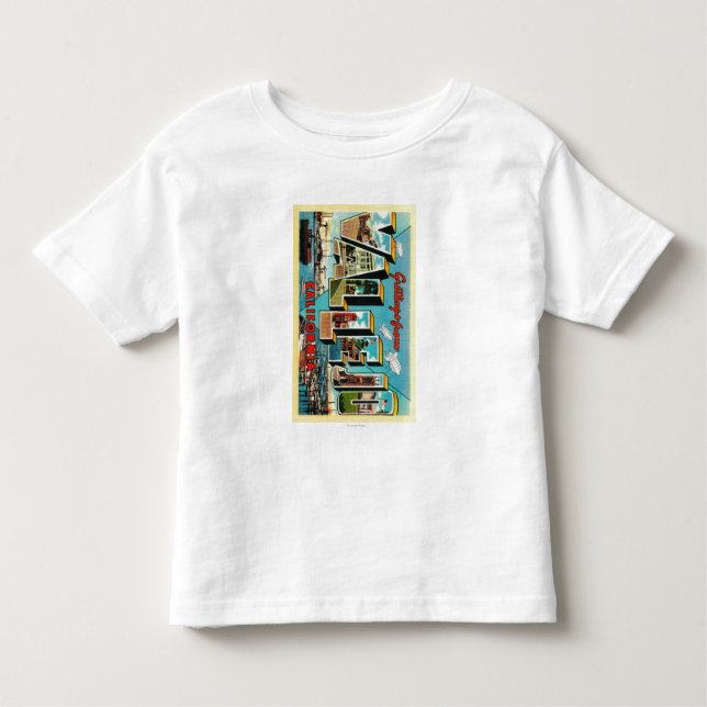Camiseta Infantil Vallejo, Califórnia - grandes cenas da letra (Frente)
