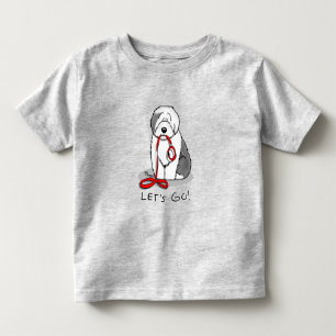 Camiseta Infantil Vamos Engraçado Vai! Sheepdog Inglês (Cinza 1)