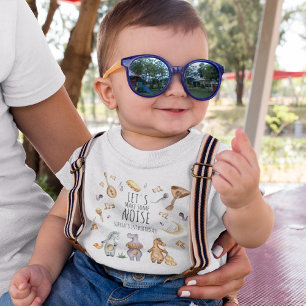 Camiseta Infantil Vamos Fazer Barulho! Animais Africanos 1º Aniversá