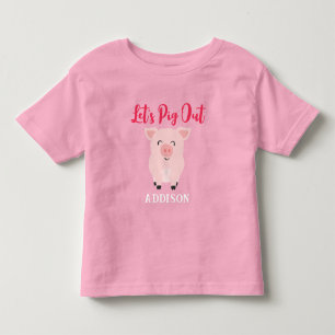 Camiseta Infantil Vamos nos Empanturrar de Porco Meninas Personaliza