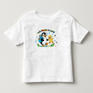 Camiseta Infantil Vamos Waddle aprender - Primeiro dia de Sch do Pin