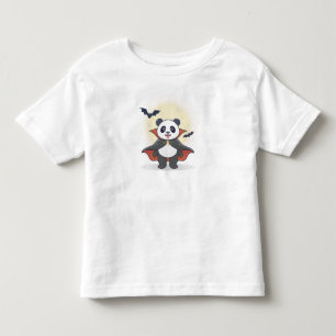Camiseta Infantil Vampiro Panda Fofo com Cape e Morcegos