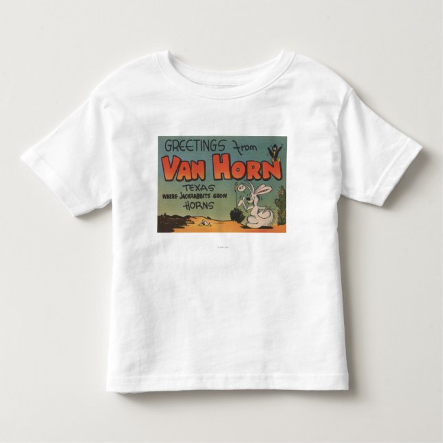 Camiseta Infantil Van Chifre, Texas (Jackrabbit & corvo) (Frente)
