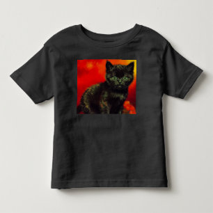 Camiseta Infantil Van Gogh Black Kitten