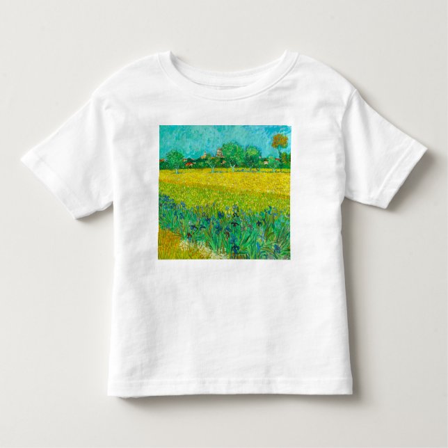 Camiseta Infantil Van Gogh Field com Irrises Perto de Arles (Frente)