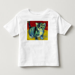 Camiseta Infantil Van Gogh Tabby Cat