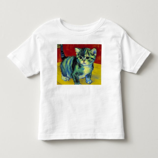 Camiseta Infantil Van Gogh Tabby Cat (Frente)