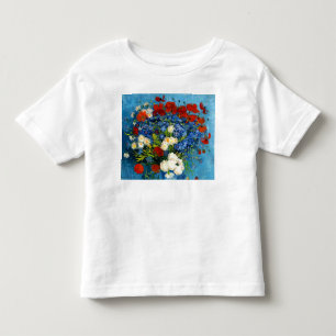 Camiseta Infantil Van Gogh Vase com Cornflower e Poppies