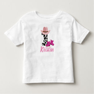 Camiseta Infantil Vaqueira personalizada do primeiro aniversario