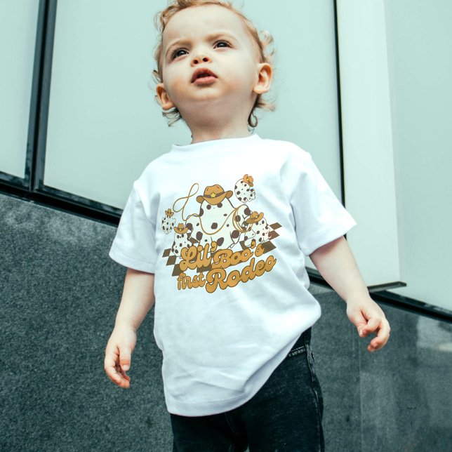 Camiseta Infantil Vaqueiro Retro Halloween Primeiro Rodeio de Aniver (Criador carregado)