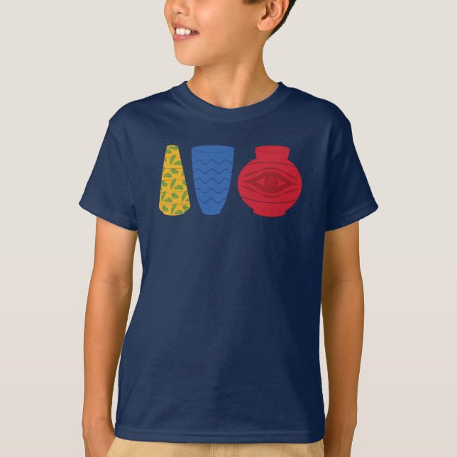 Camiseta Infantil Vasos Egípcios Modernos (Frente)