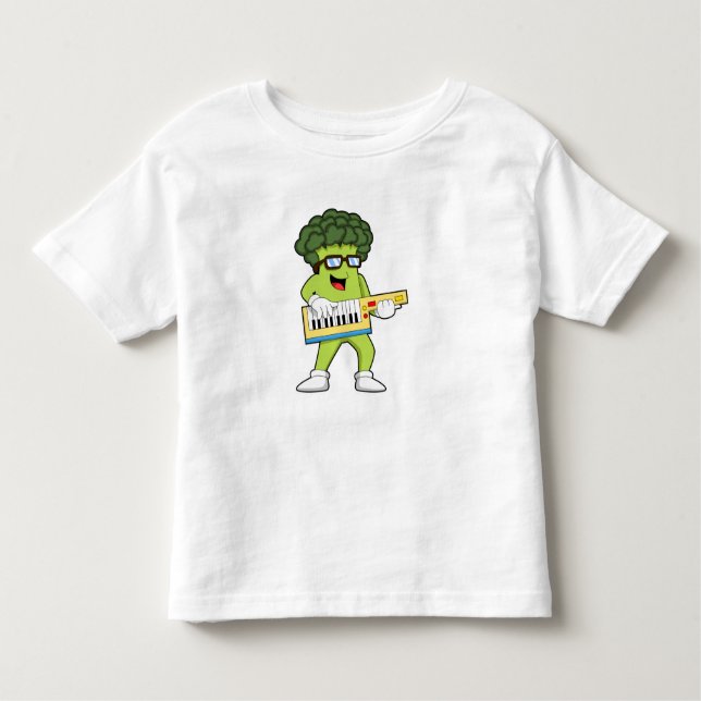 Camiseta Infantil Vegan Broccoli em Música com Violão (Frente)