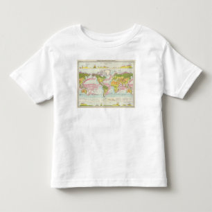 Camiseta Infantil Vegetação do mundo & mapa de correntes do oceano