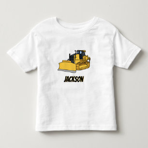Camiseta Infantil Veículo de Construção de Bulldozer Personalizado