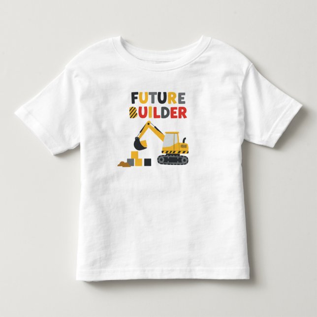 Camiseta Infantil Veículo de Construção de Construtor do Futuro (Frente)