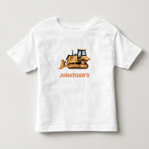 Camiseta Infantil Veículo de Construção de Nome Personalizado Bulldo