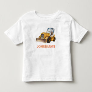 Camiseta Infantil Veículo de Construção de Nome Personalizado Bulldo