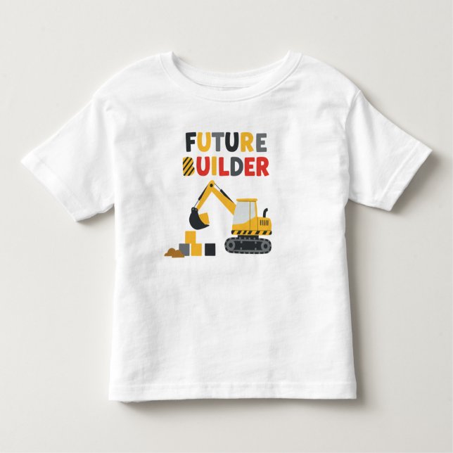 Camiseta Infantil Veículo de Construção Futuro (Frente)