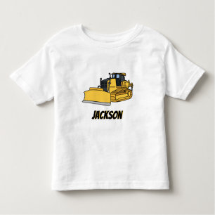 Camiseta Infantil Veículo personalizado da construção da escavadora