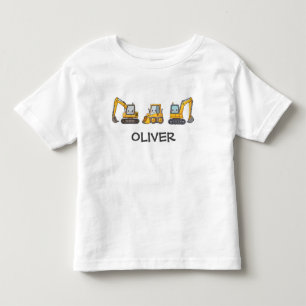 Camiseta Infantil Veículos de Construção Divertidos para Meninos