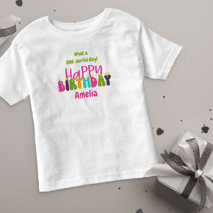 Camiseta Infantil Velas Coloridas do Dia primeiro aniversario Maravi