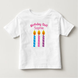 Camiseta Infantil Velas de aniversário personalizadas Toddler T-Shir
