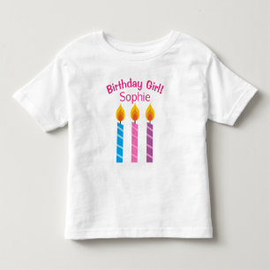 Camiseta Infantil Velas de aniversário personalizadas Toddler T-Shir